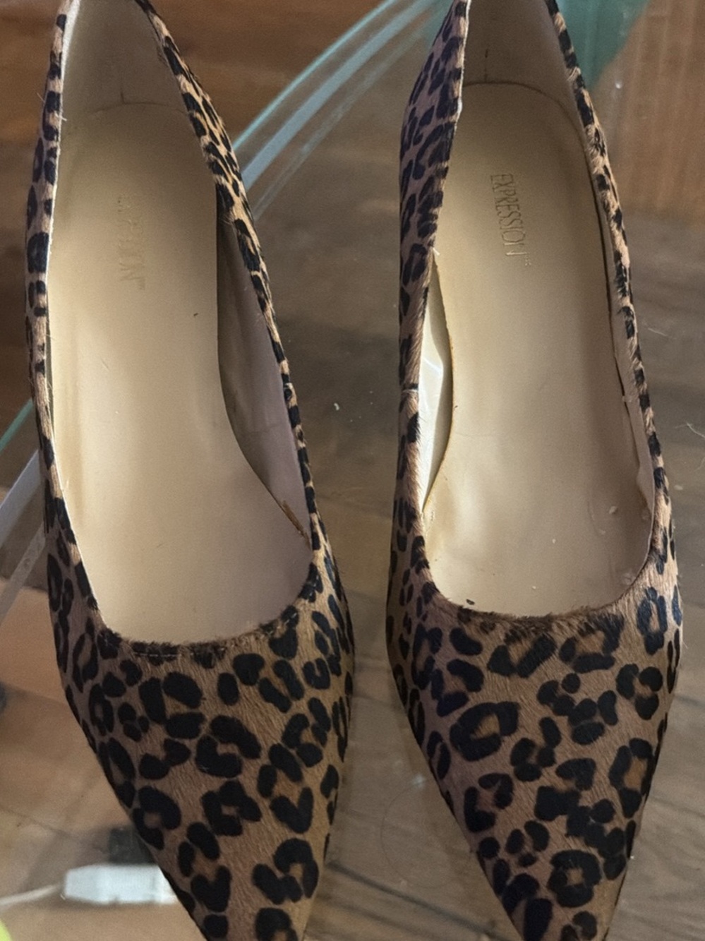 Expressions Leopard-Print Pointed Toe Pumps - Brown/Black